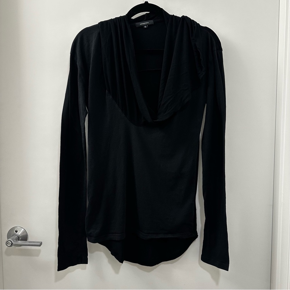 Distressed Unconditional Black Long Sleeve Shirt